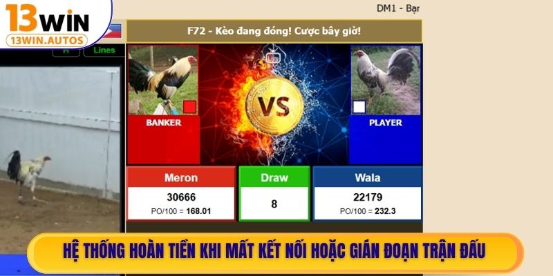 Hệ thống hoàn tiền khi mất kết nối hoặc gián đoạn trận đấu