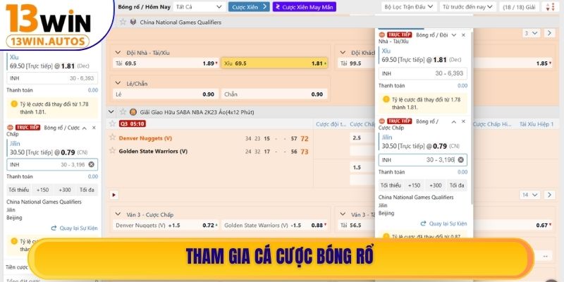Tham gia cá cược bóng rổ